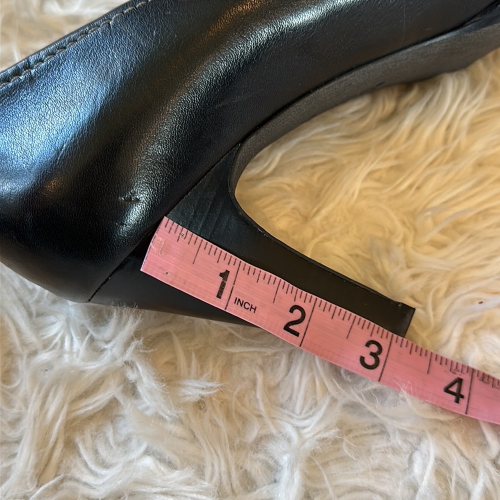 Ecco Black Leather Peep Toe Keene Heels 39 View 6